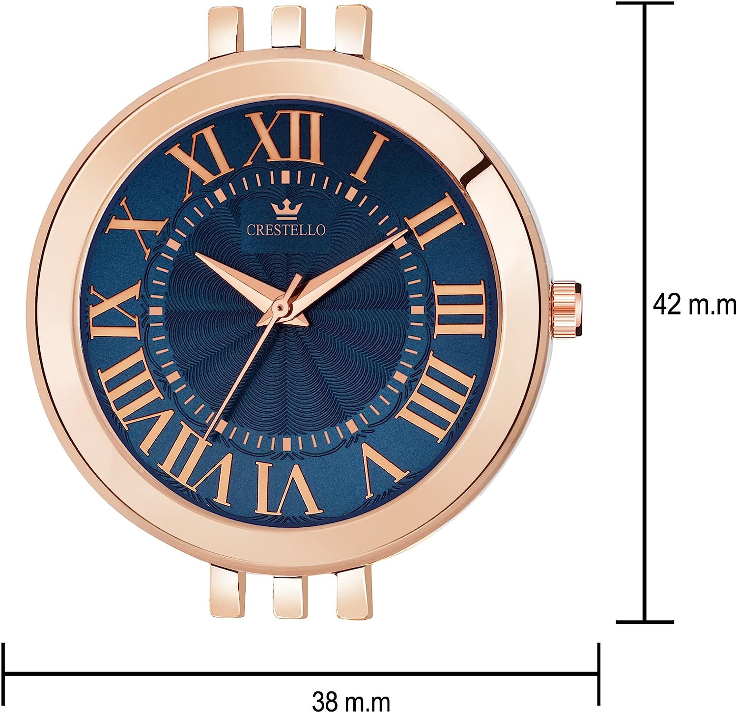 Crestello Rose Gold/Brown Plated Bracelet Analog Wrist Watch for Women - Image 4